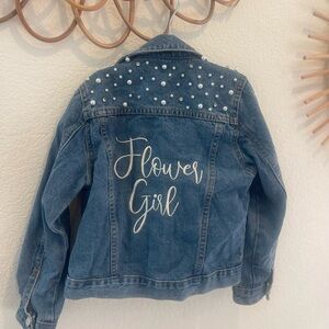 NWT Kids Flowergirl jean jacket David’s Bridal size small